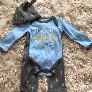 New baby boy Pajama set with hat